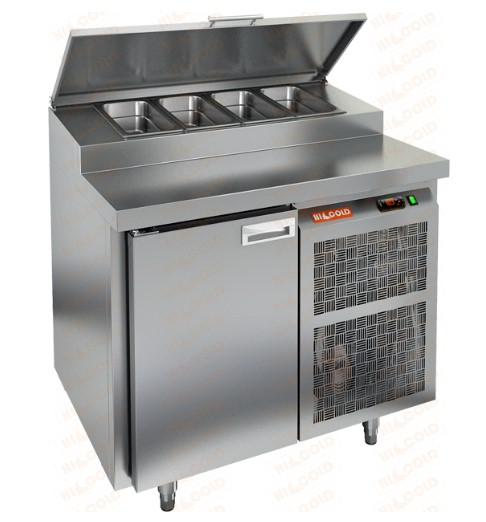 Стол охлаждаемый для пиццы HICOLD PZ2-1/GN, бок, 1 дверь, (+2...+10°С)